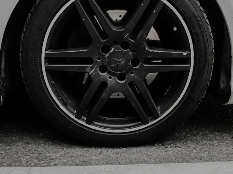 clean alloy and tyre, close