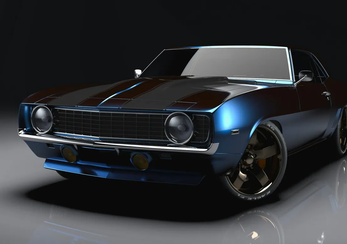 finished car front three-quarter in the studio