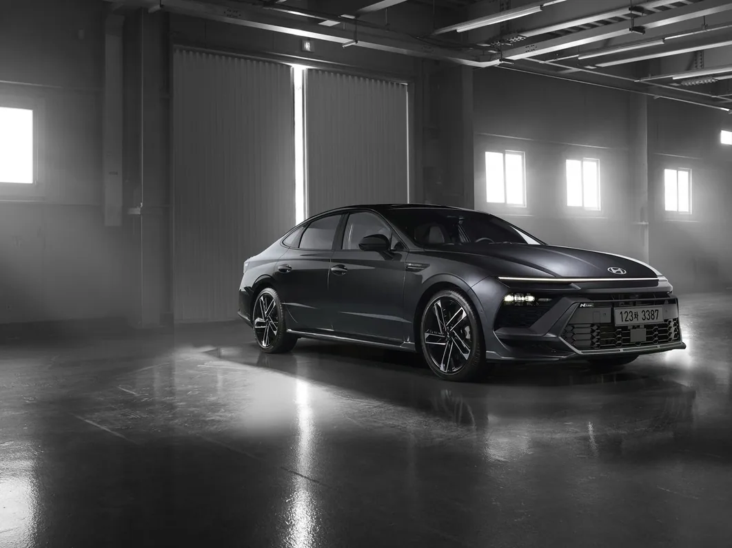 a finished car under the studio lights