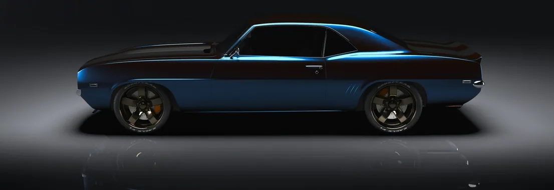 full side profile of a finished car, low and wide