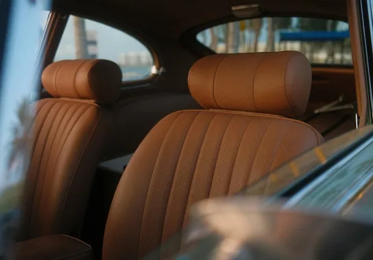clean leather seats after an interior valet